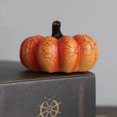 Halloween Pumpkin Lantern with LED Candle Lamp - Luminous Resin Simulation