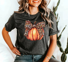 Leopard Pumpkin Shirt, Fall Pumpkin Shirt